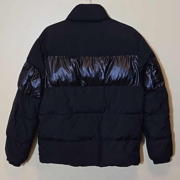 Tommy Hilfiger Men's Black Puffer Jacket Size S Tonal Color Block Warm Winter - Picture 15 of 16
